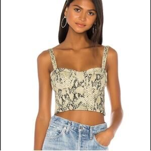 Capulet Women Snake‑Print Bustier Crop Top – Size M Bustier Revolve